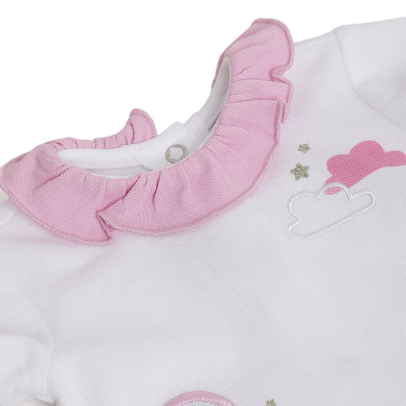 Girls Medium Pink Applique Outfit with Short Pants image number 4